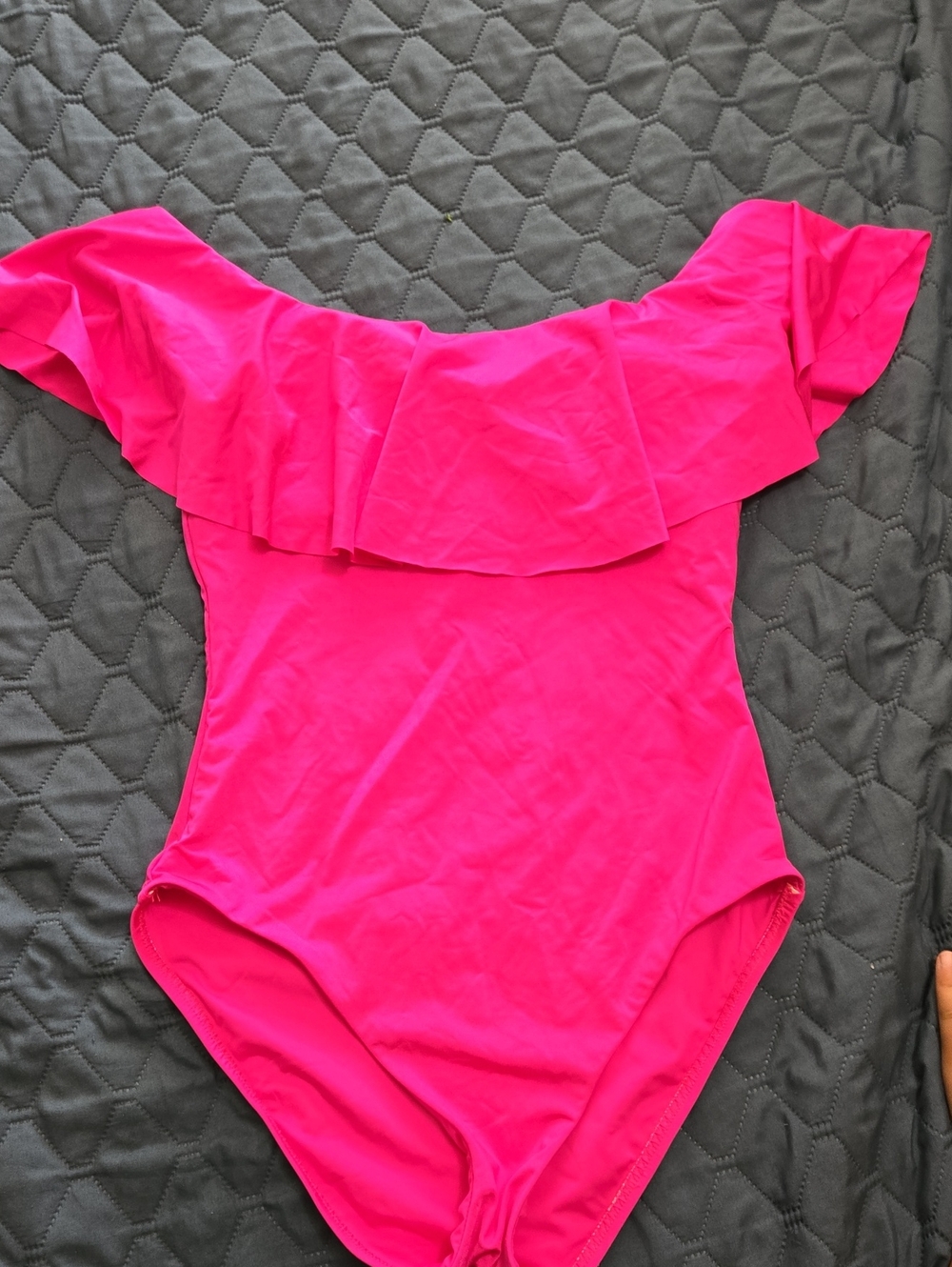 Trina Turk Hot Pink Off-Shoulder One-Piece Swimsuit